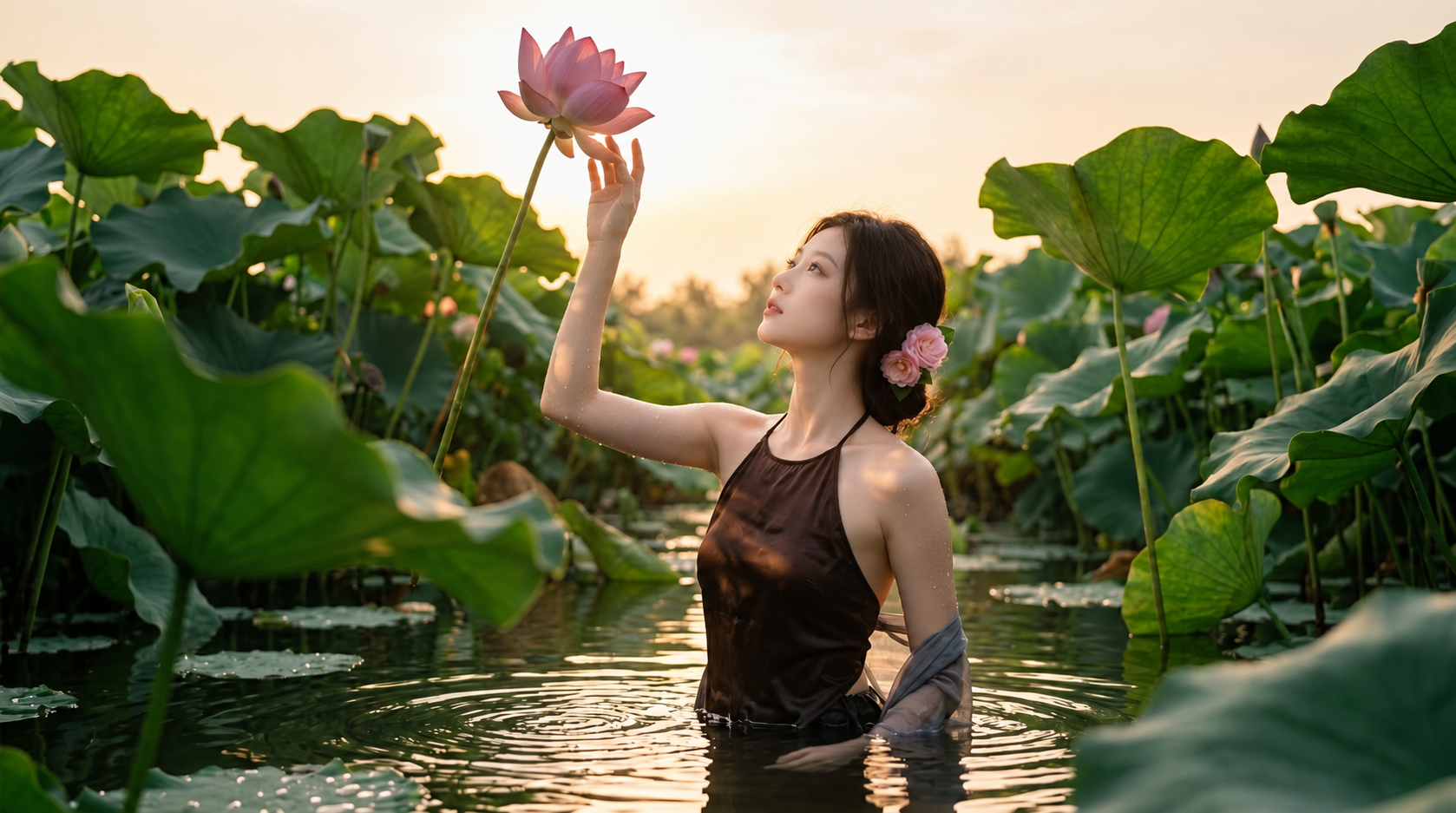Chạm Vào Đóa Sen Hoàng Hôn